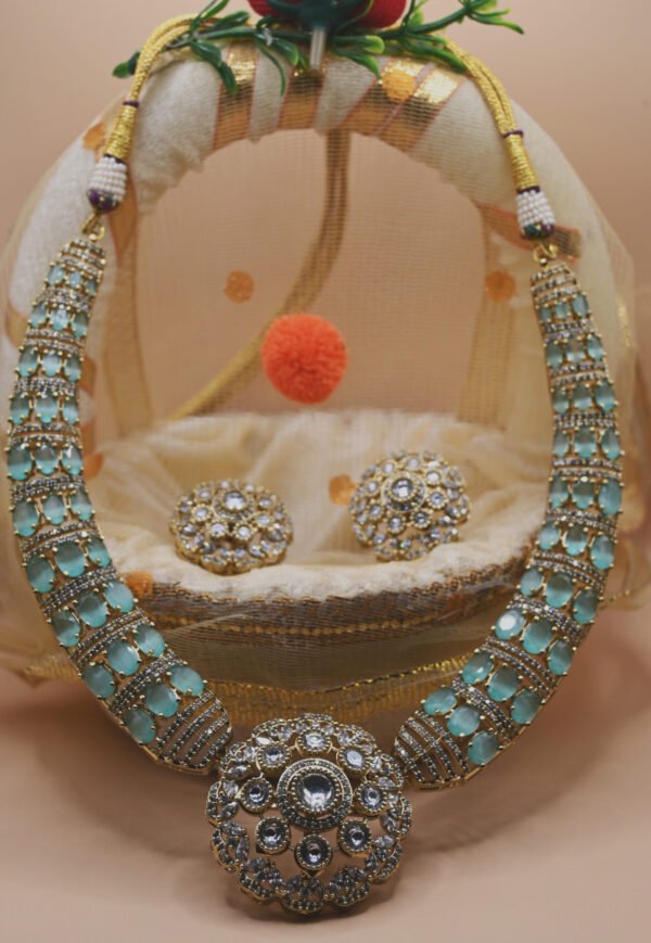 Sky Blue Pure Kundan Jewelry
