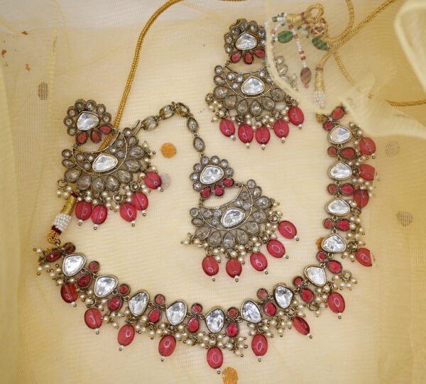 Kundan with Pink Beads Jewelry