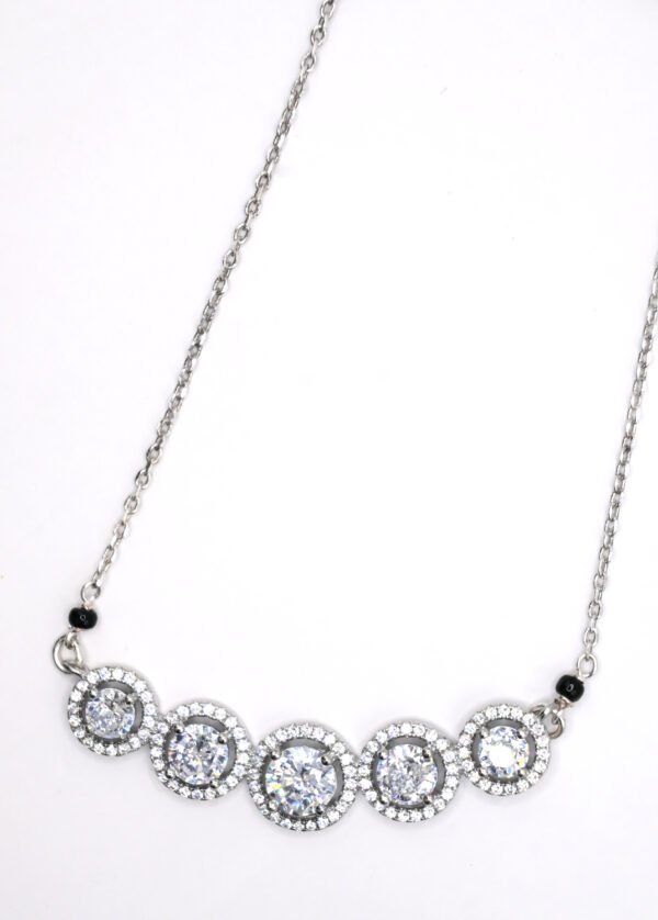 Diamond studded Silver Mangalsutra - Image 3