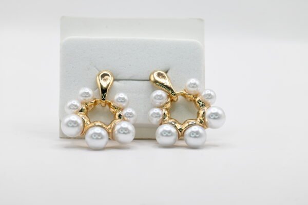 Pearl Hoop Earrings - Image 2