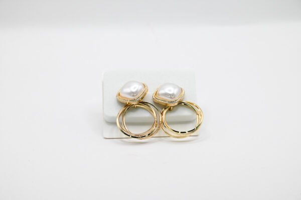 Pearl Hoop Earrings - Image 4