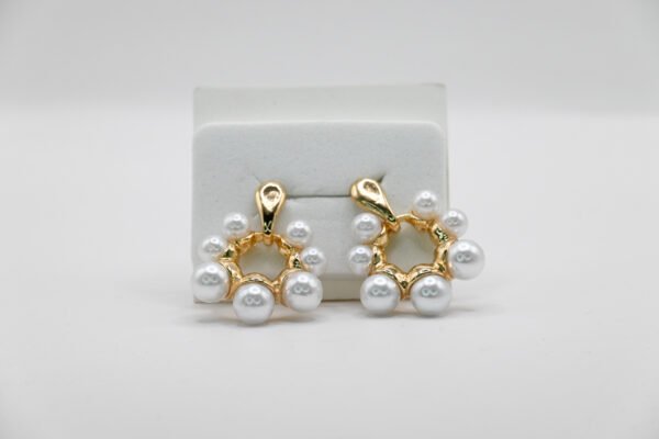 Pearl Hoop Earrings - Image 3