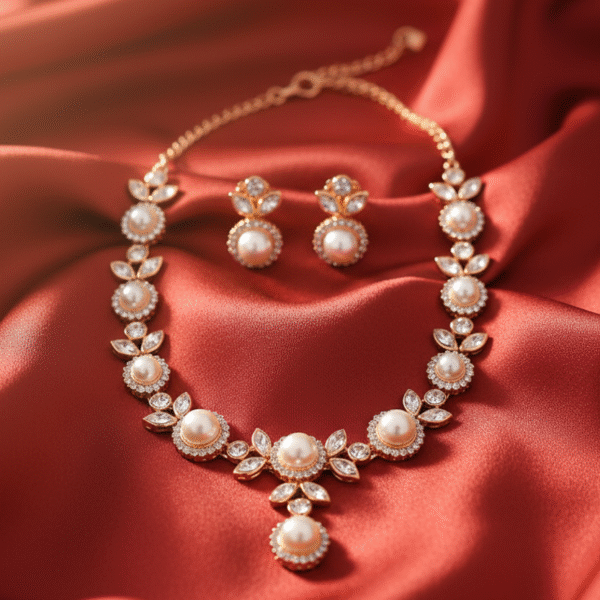 Gold-Plated Pearl Jewelry Set