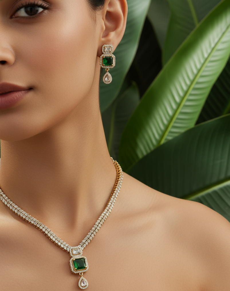 Green emerald Jewelry set - Image 4