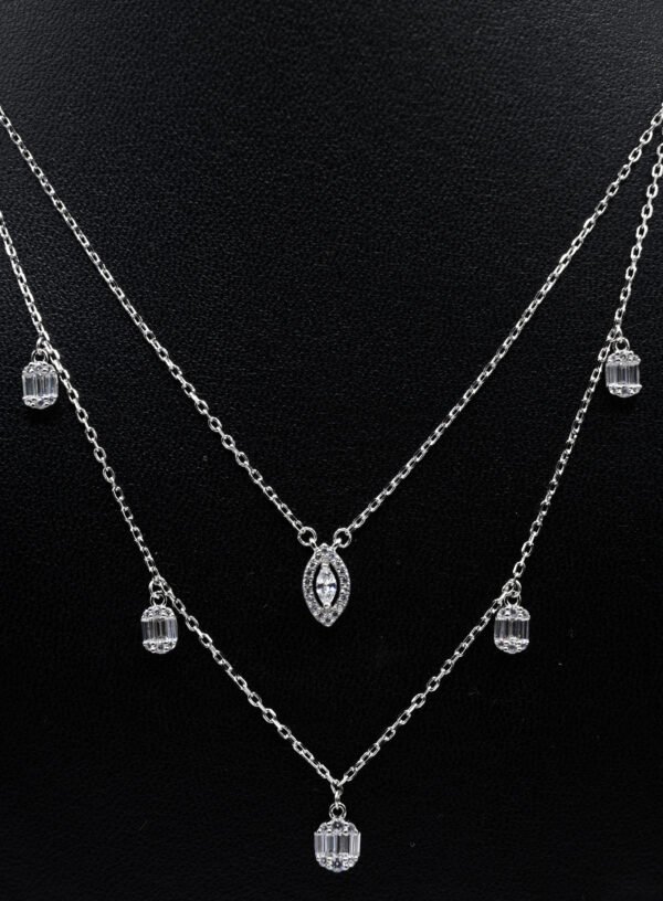 2 Layered Silver Necklace Set - Image 3