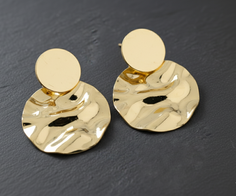 Bold Halo Gold Plated Earrings