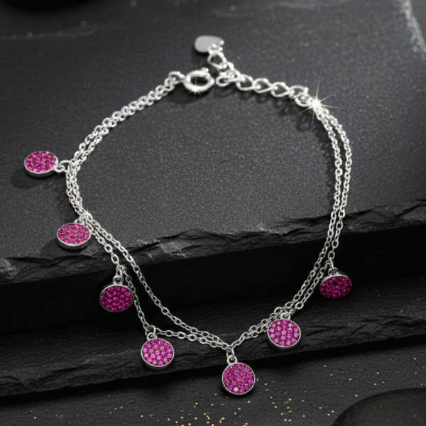 Silver Purple Fantasy Bracelet