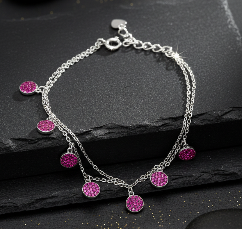 Silver Purple Fantasy Bracelet