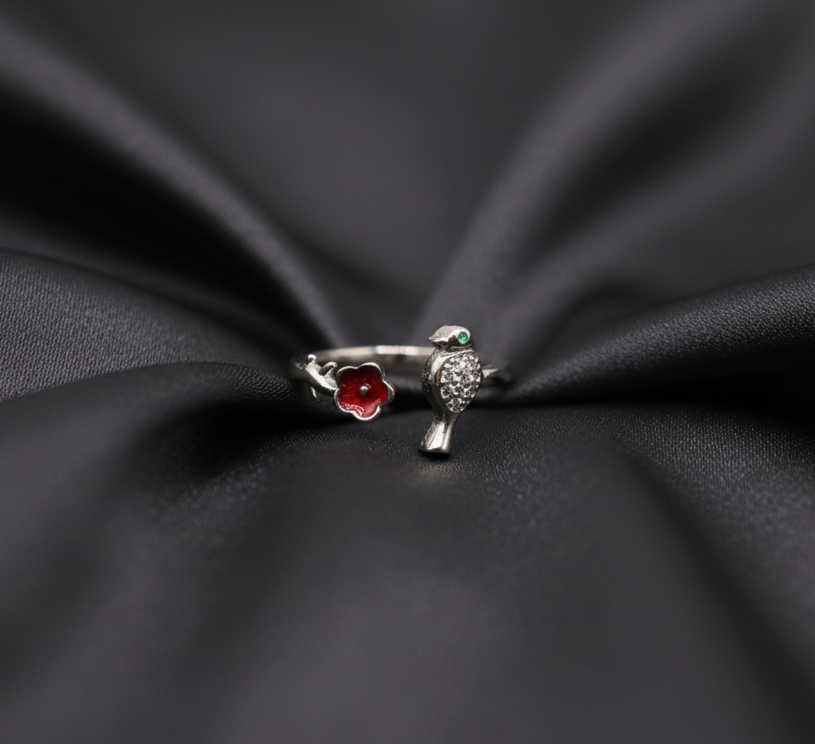 Flower Bird Ring