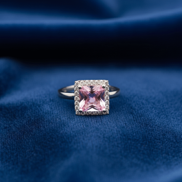 Pink Emerald silver Ring