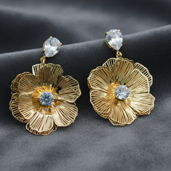 Stone-studded floral Earrings