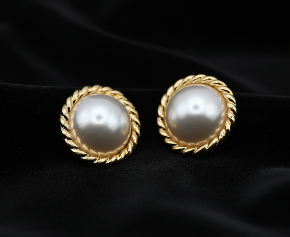 Golden Glow Pearl Studs