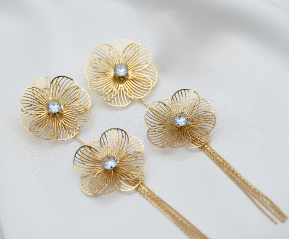 Golden Bloom Danglers