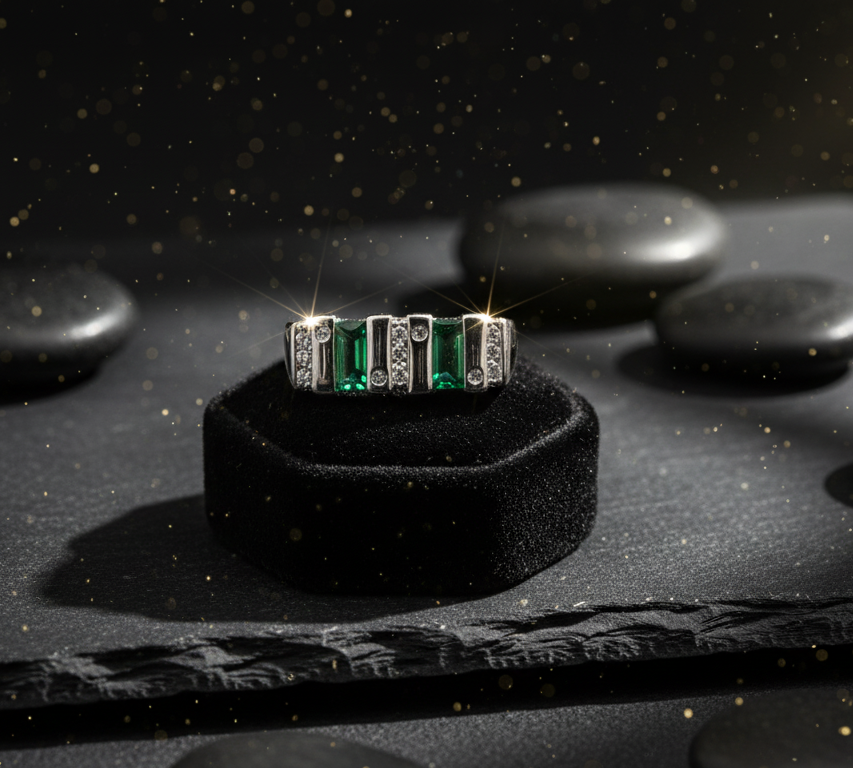 💍 Emerald Band Ring