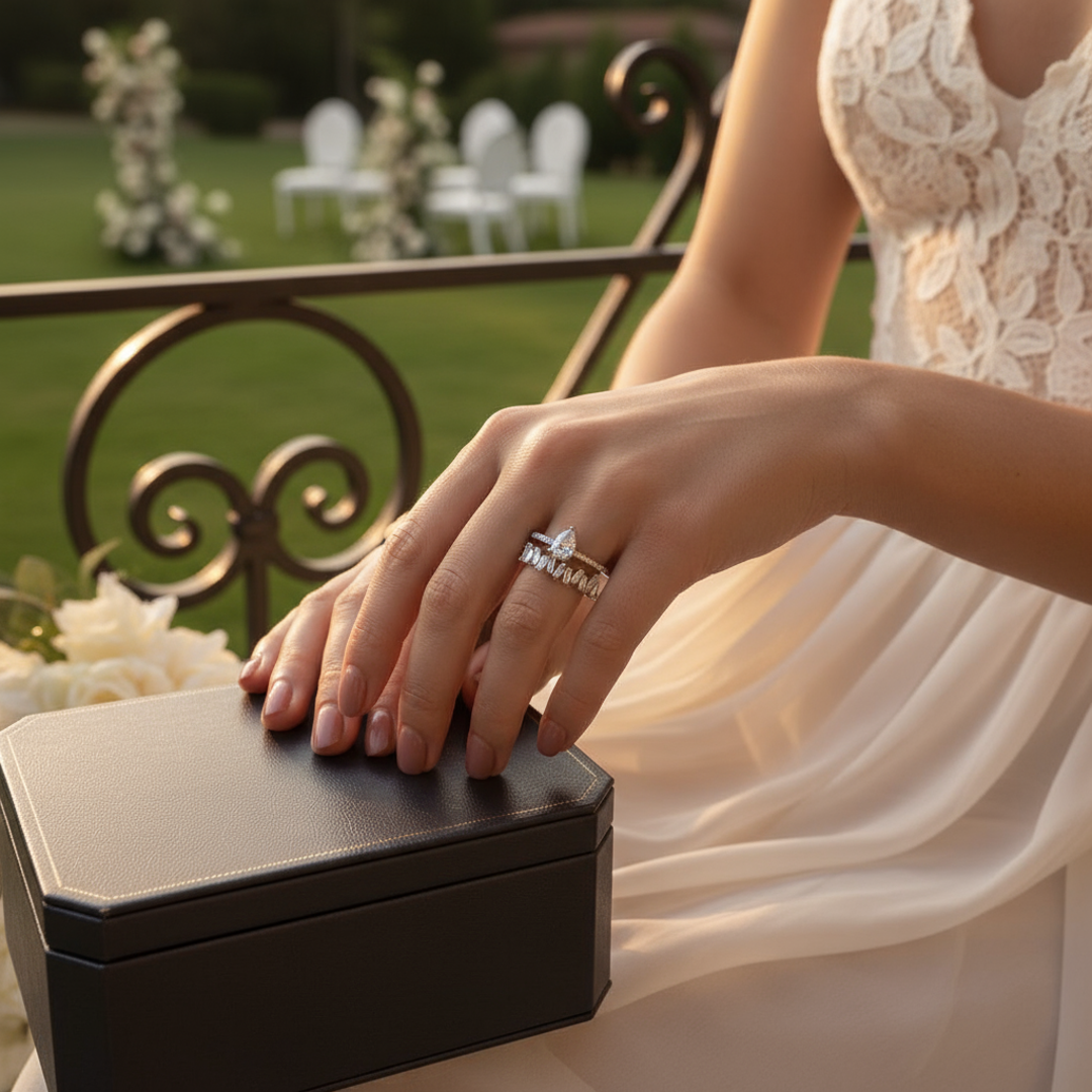 silver Bauguette Ring - Image 2