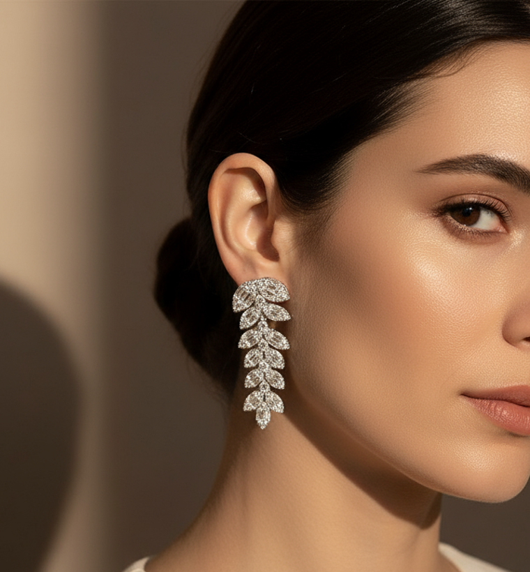 CZ Dangler Earrings - Image 2