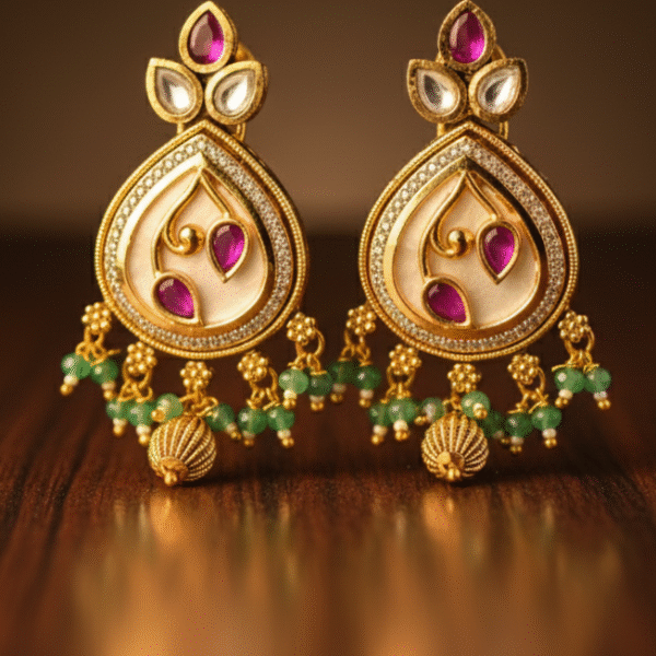 Golden Aura Kundan Earrings