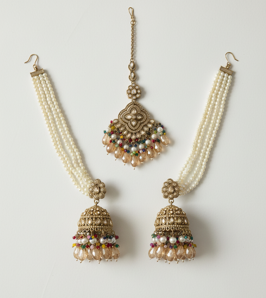 Royal Glow Kundan Pearl Set