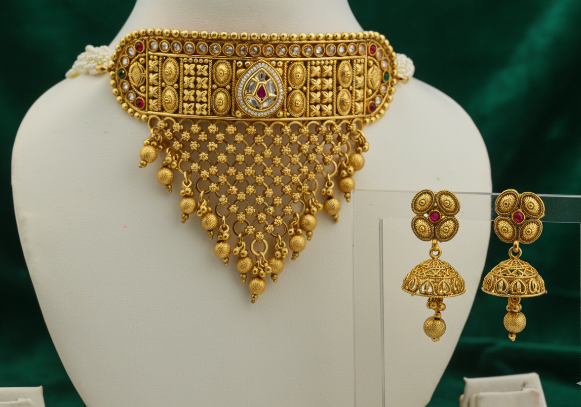 Rajwada Pearl Choker Set