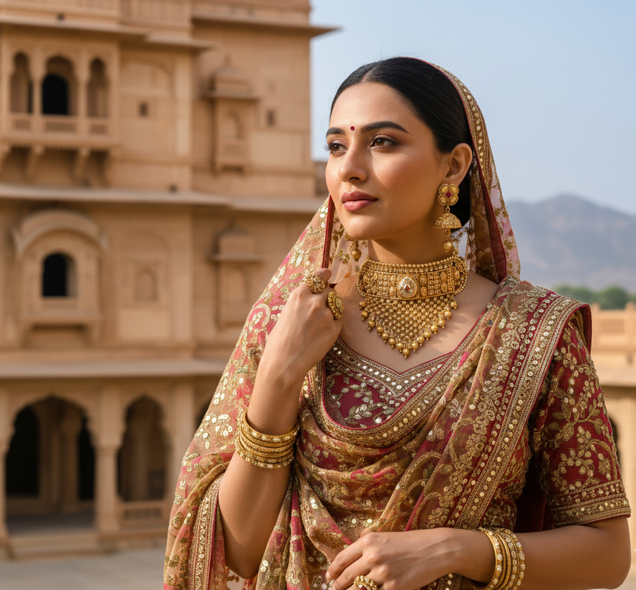 Rajwada Pearl Choker Set - Image 3